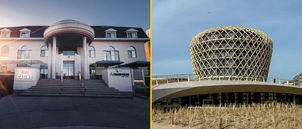 Vergelijking tussen het oude Casino (links) en het nieuwe Casino (rechts)