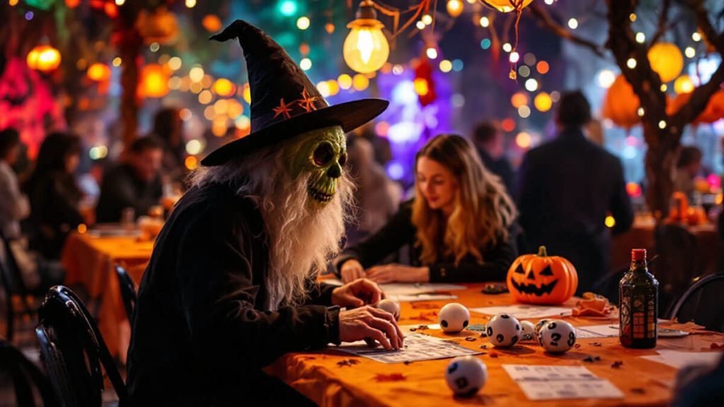 Verkleed Bingo spelen tijdens Halloween